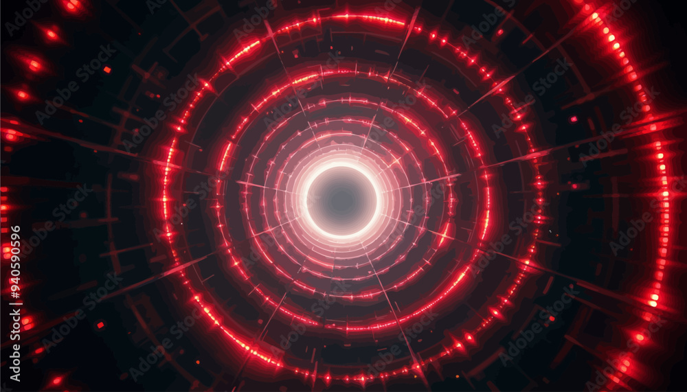 Intricate Red Circular Patterns with Glowing Lines and Sparks Intricate Red Circular Patterns with Glowing Lines and Sparks