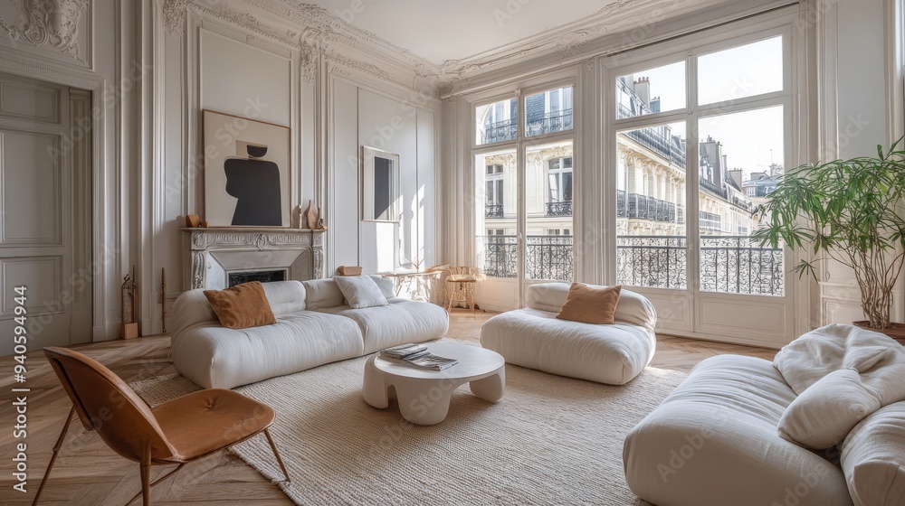 Illustration of Scandinavian Luxury Living In Paris