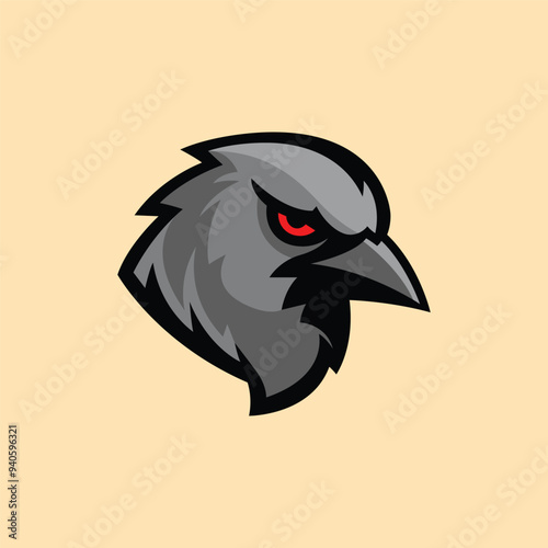 Red Eye Raven Illustration