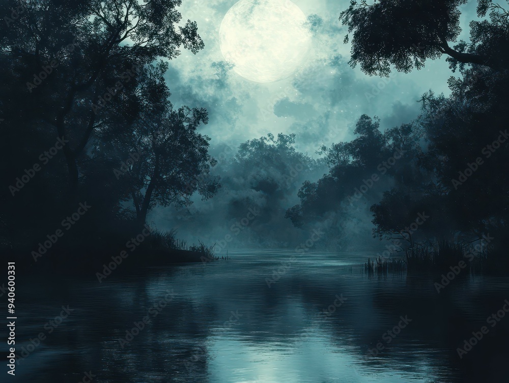 Spooky safari adventure in a dark and creepy wilderness Spooky safari adventure in a dark and creepy wilderness