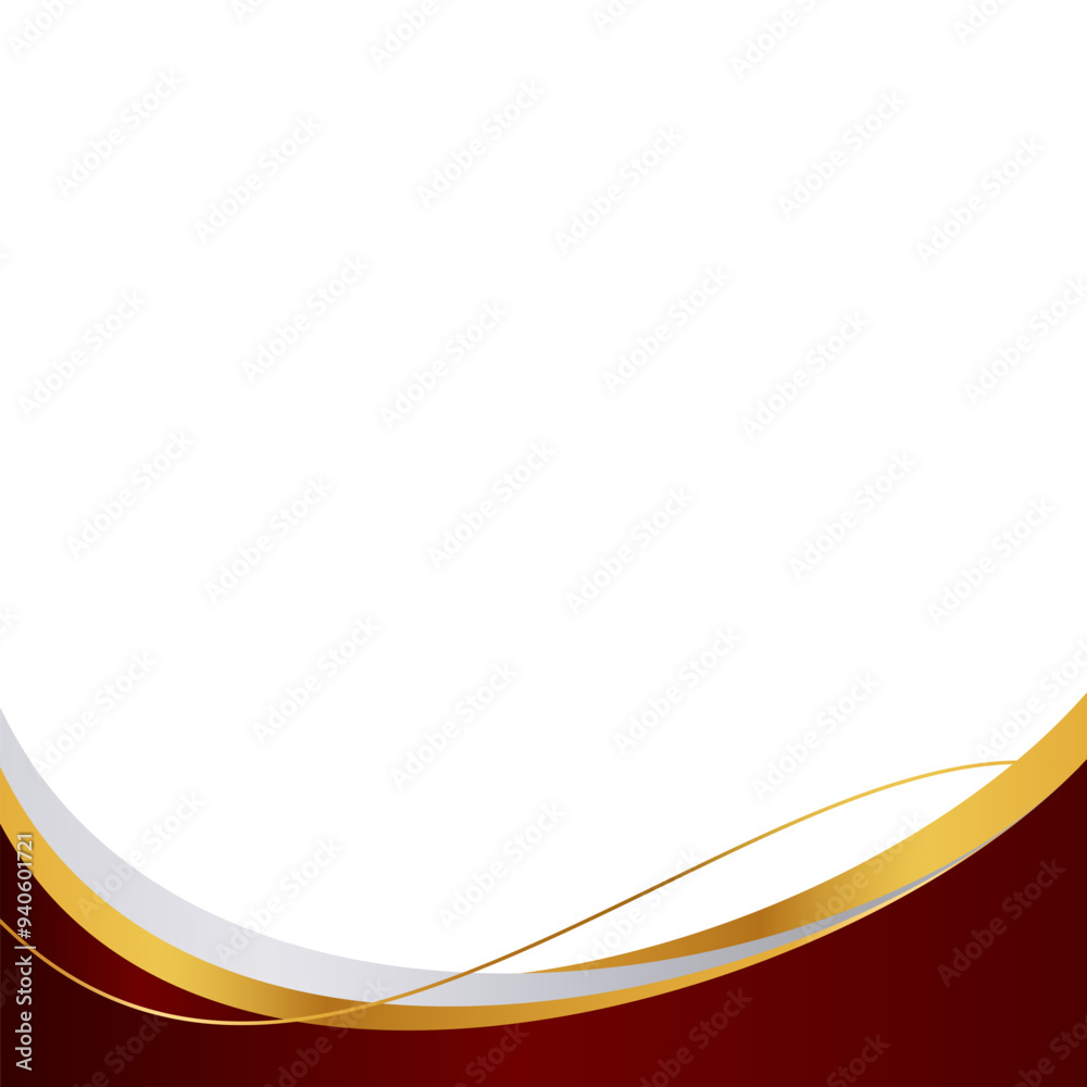 Red And Gold Modern Luxury Wavy Border With Line Decoration Red And Gold Modern Luxury Wavy Border With Line Decoration