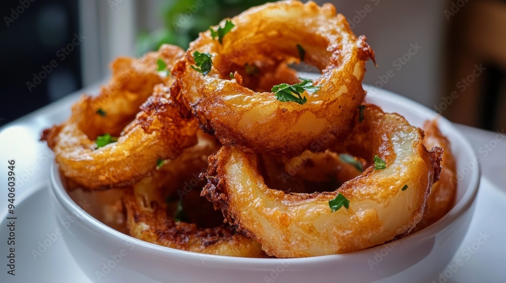 Battered deep fried onion rings Battered deep fried onion rings