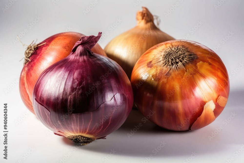 onions featuring rich hues of red, orange, and white, elegantly displayed against a pristine white background. Perfect for food photography, kitchen decor, culinary blogs, and recipe visuals. onions featuring rich hues of red, orange, and white, elegantly displayed against a pristine white background. Perfect for food photography, kitchen decor, culinary blogs, and recipe visuals.