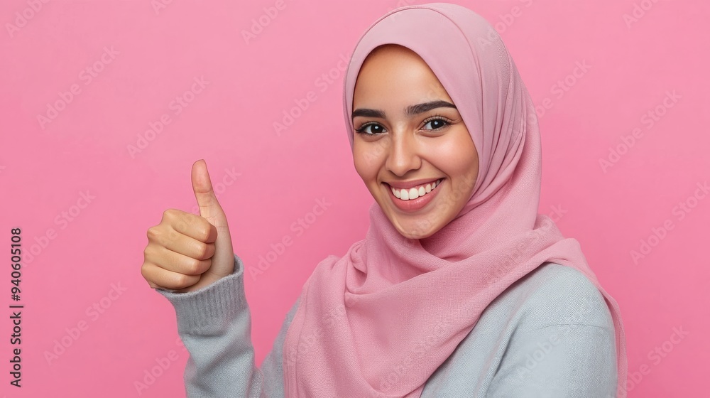 Thumbs up from young beauty. Thumbs up from young beauty.