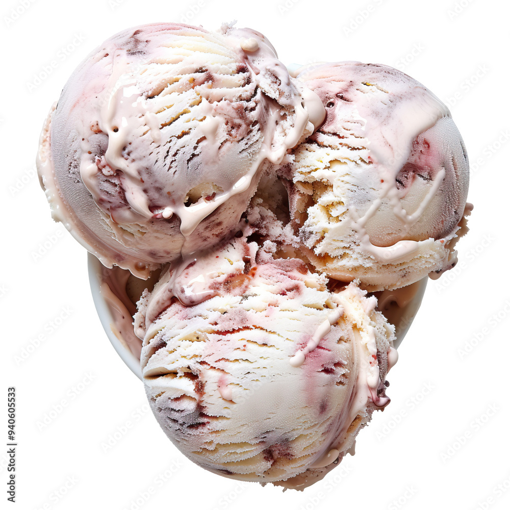 Obraz premium Closeup of Delicious Ice Cream Scoops