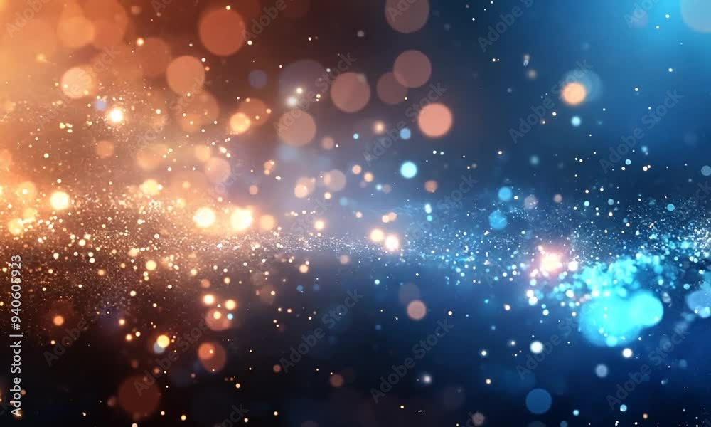 Abstract background with bokeh lights in blue and orange tones. Abstract background with bokeh lights in blue and orange tones.