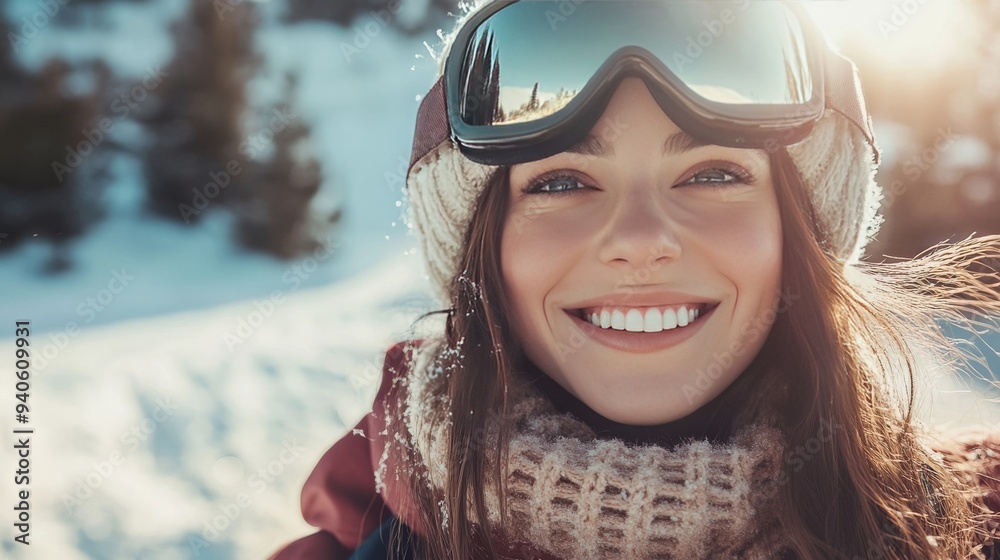 Snow-covered skier greets camera. Snow-covered skier greets camera.