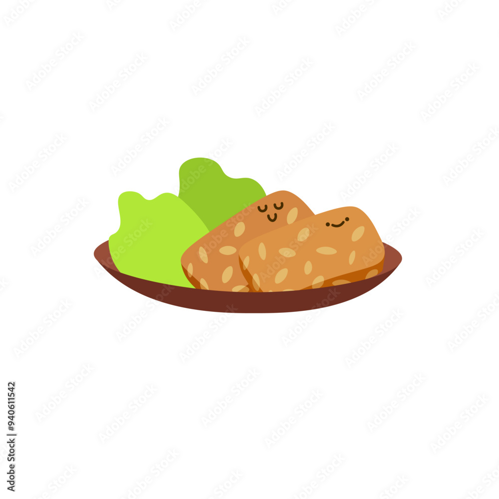 Kawaii Indonesian Food 2 Fried Fermented Soybean Cake Kawaii Indonesian Food 2 Fried Fermented Soybean Cake