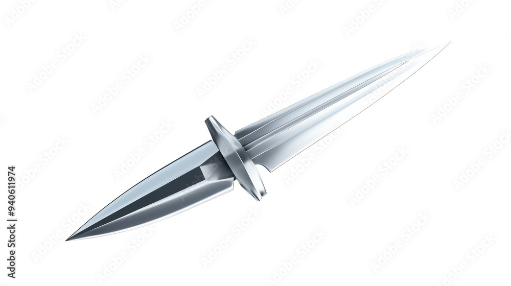 Sharp silver dagger isolated transparent background Sharp silver dagger isolated transparent background