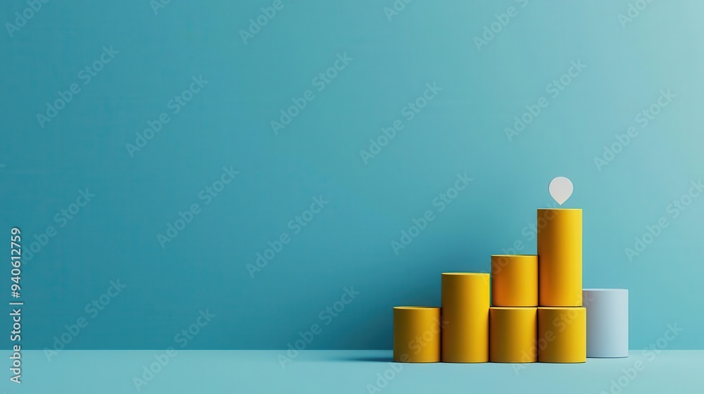 Visual metaphor of a unique business rising above competition, 3D illustration Visual metaphor of a unique business rising above competition, 3D illustration