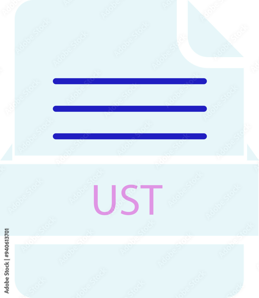 UST File icon black color and lines UST File icon black color and lines