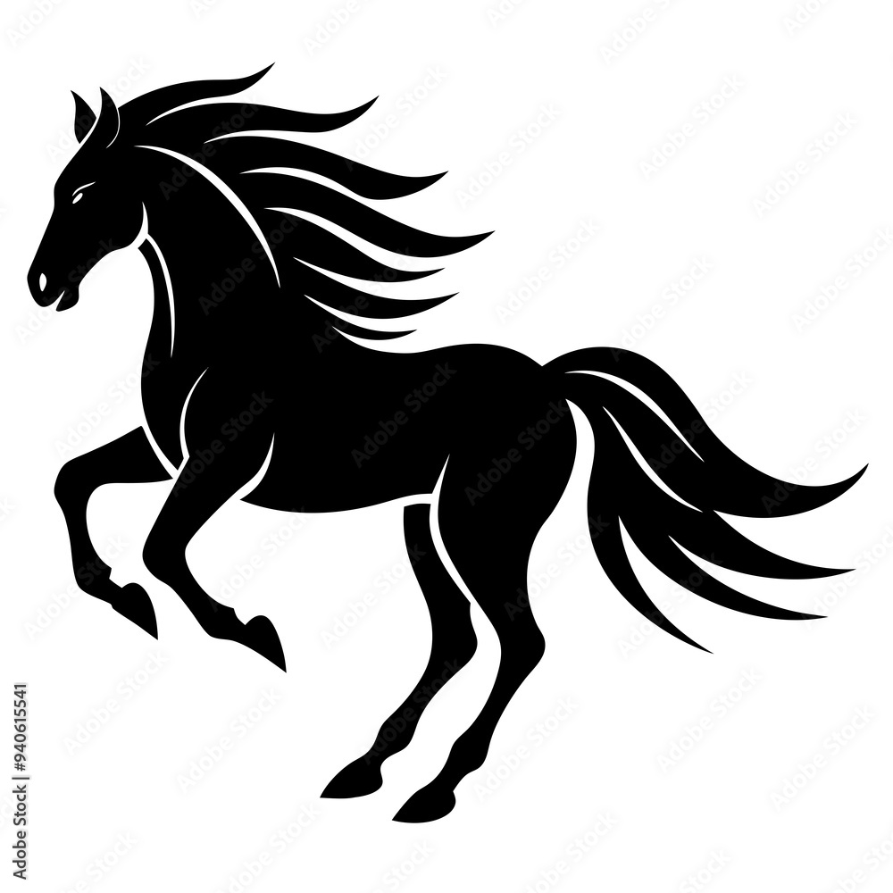 Obraz premium horse silhouette vector illustration