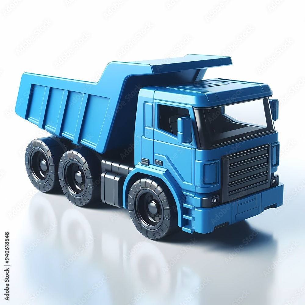 3D Render of Realistic Dump Truck Model isolated on a white background 3D Render of Realistic Dump Truck Model isolated on a white background