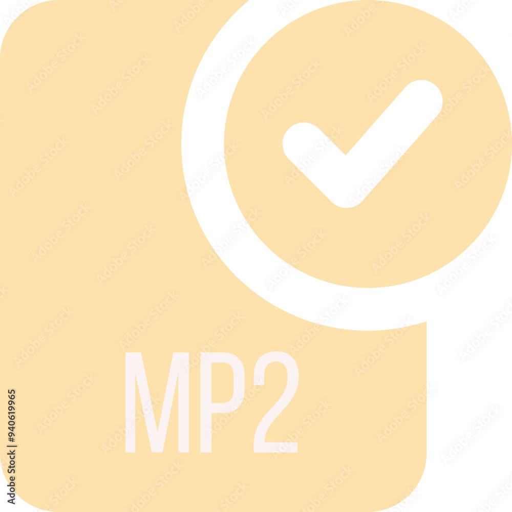 MP2 ip file icon with black checked mark MP2 ip file icon with black checked mark