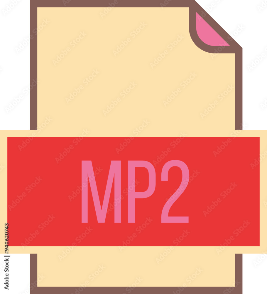 MP2 File icon fill and outline crisp corners MP2 File icon fill and outline crisp corners