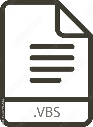 VBS File minimal icon with symbol
