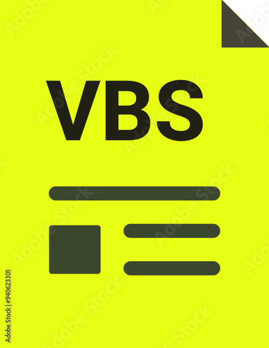 VBS with deep and minimal colors and folded icon