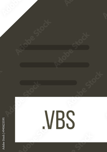 VBS File extension icon minimal colro fill