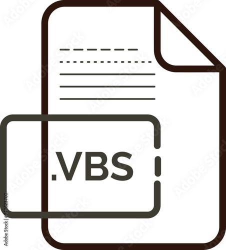 VBS File extension icon little dot and color fill