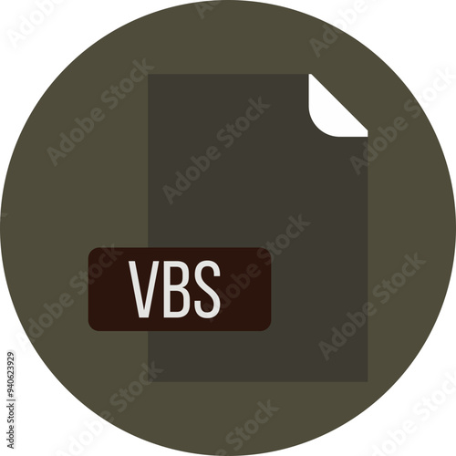 VBS File format icon rounded circle BG