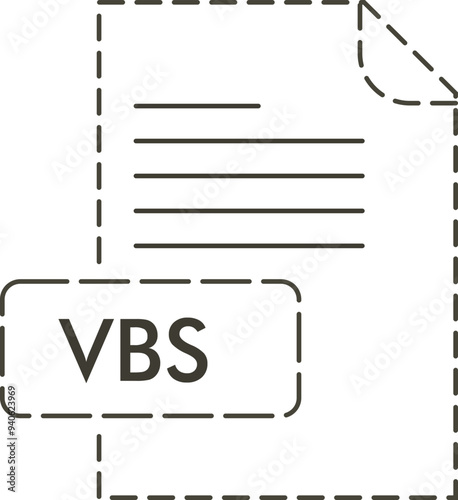 VBS File format icon rounded outline
