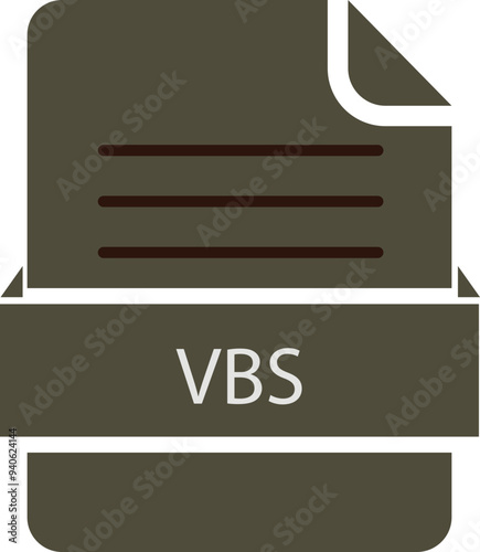 VBS File icon black color and lines