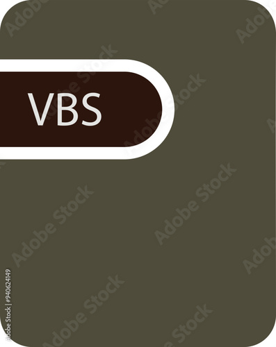 VBS File icon black fill and empty for symbol