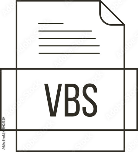 VBS File icon crisp thick outline sharp corners
