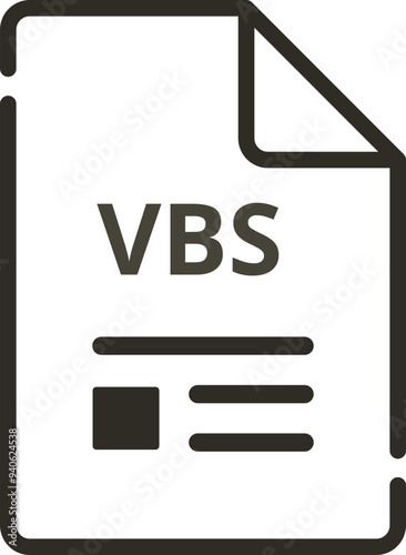 VBS File icon minimal outline with symbols