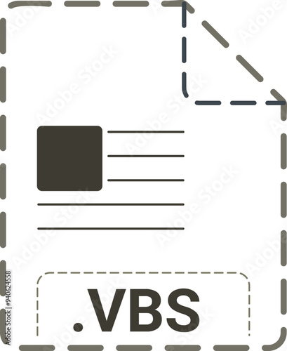 VBS File icon minsk dashed rounded outline