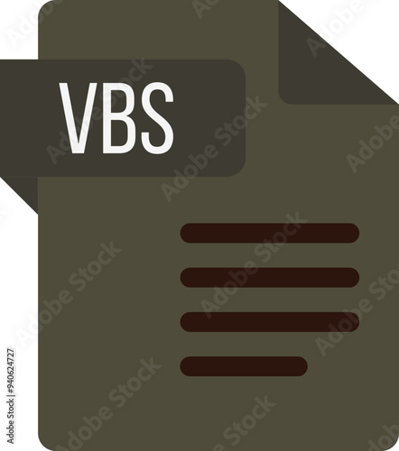 VBS File icon with dark ciolor and folded doc