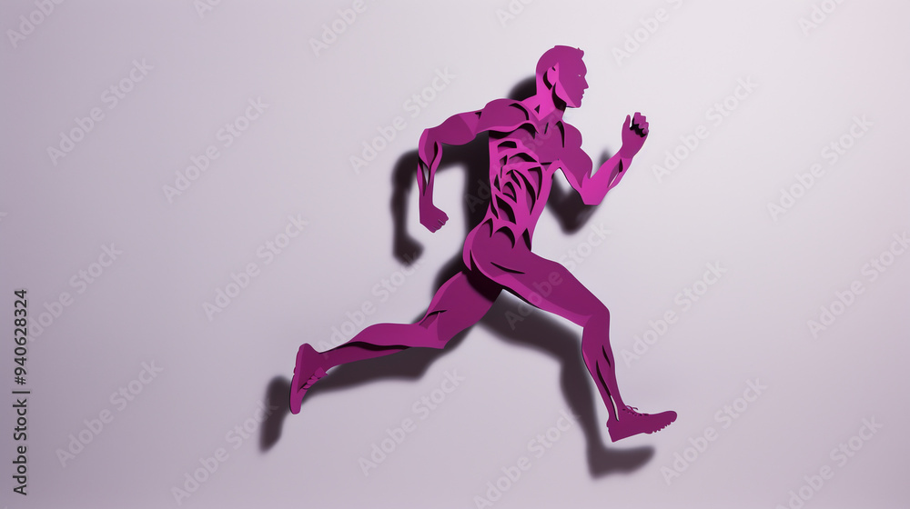 running man made of paper