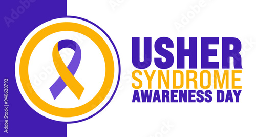 usher syndrome awareness day background or banner design template. Holiday concept. Template for background, banner, card, poster, placard, design template with unique shapes with standard color.