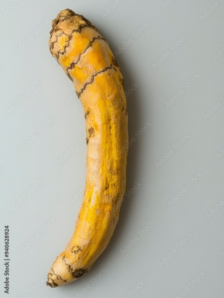 A Single, Curved, Yellow Turmeric Root A Single, Curved, Yellow Turmeric Root