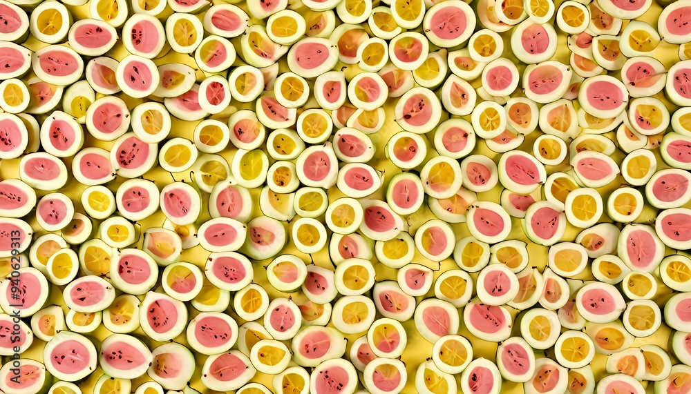 seamless pattern with colorful circles of guava seamless pattern with colorful circles of guava