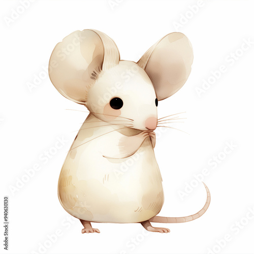 A rat, watercolor style, is...