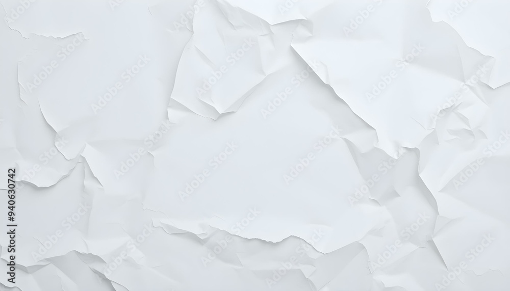 Fototapeta premium Crumpled White Paper Texture