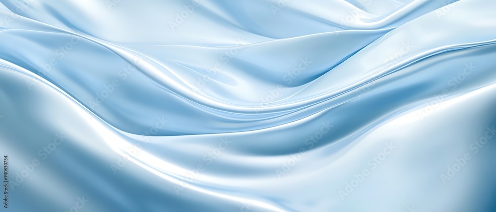 Soft, blue satin fabric with elegant folds and smooth texture, creating a luxurious and tranquil background image. Soft, blue satin fabric with elegant folds and smooth texture, creating a luxurious and tranquil background image.