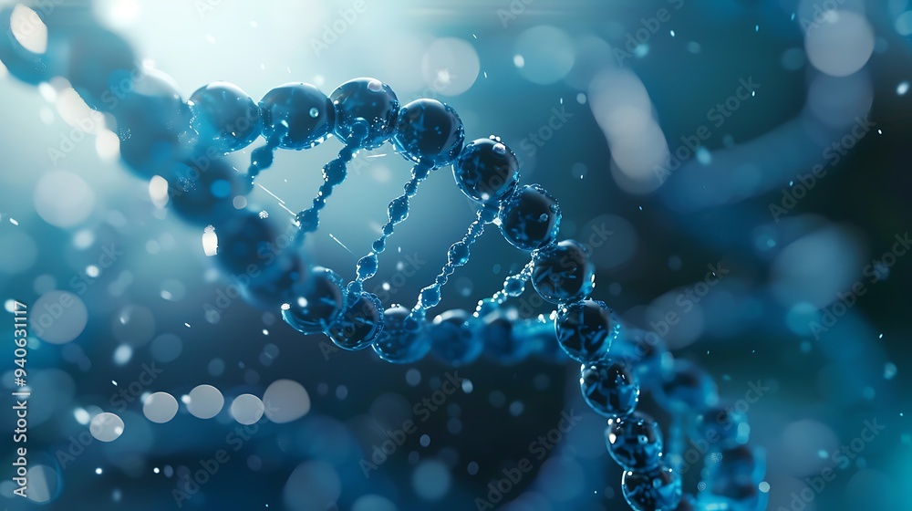 Detailed DNA molecule model structure in a scientific laboratory setting, symbolizing genetic research and molecular biology /