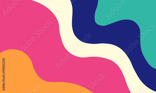 Abstract Colorful Wave Background - Vector Illustration