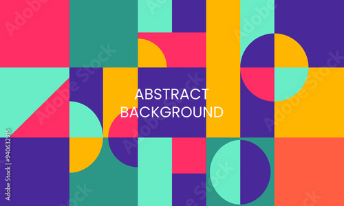 Vibrant Geometric Abstract Background with Colorful Shapes