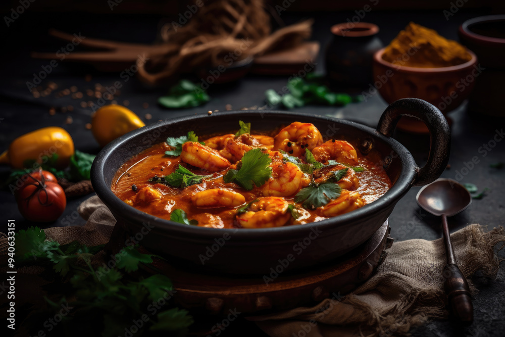 Prawns Curry - A Spicy and Flavorful Curry Made with Fresh Prawns, Rich Spices, and Aromatic Ingredients. Savor the Essence of Indian Cuisine with This Traditional Prawn Dish. Prawns Curry - A Spicy and Flavorful Curry Made with Fresh Prawns, Rich Spices, and Aromatic Ingredients. Savor the Essence of Indian Cuisine with This Traditional Prawn Dish.