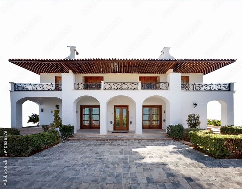 Fototapeta premium Moderne Spanische Villa aus Holz