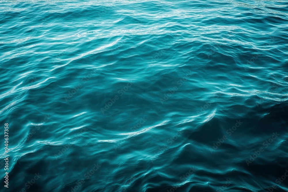Blue green surface of the ocean in Catalina Island California with gentle ripples on the surface and light refracting , ai Blue green surface of the ocean in Catalina Island California with gentle ripples on the surface and light refracting , ai