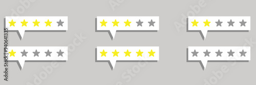 5 Star rating from five to one vector icon, 5 star rating vector image. vector illustration.