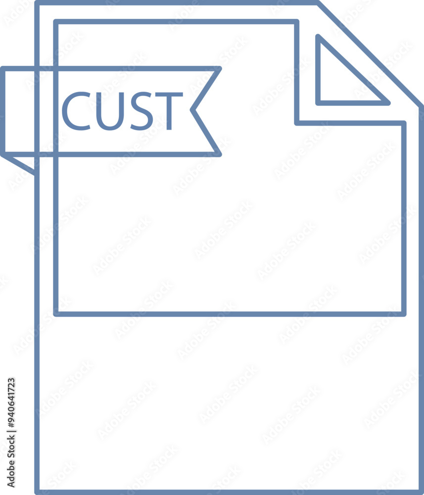 CUST File format icon black outline and light color text CUST File format icon black outline and light color text