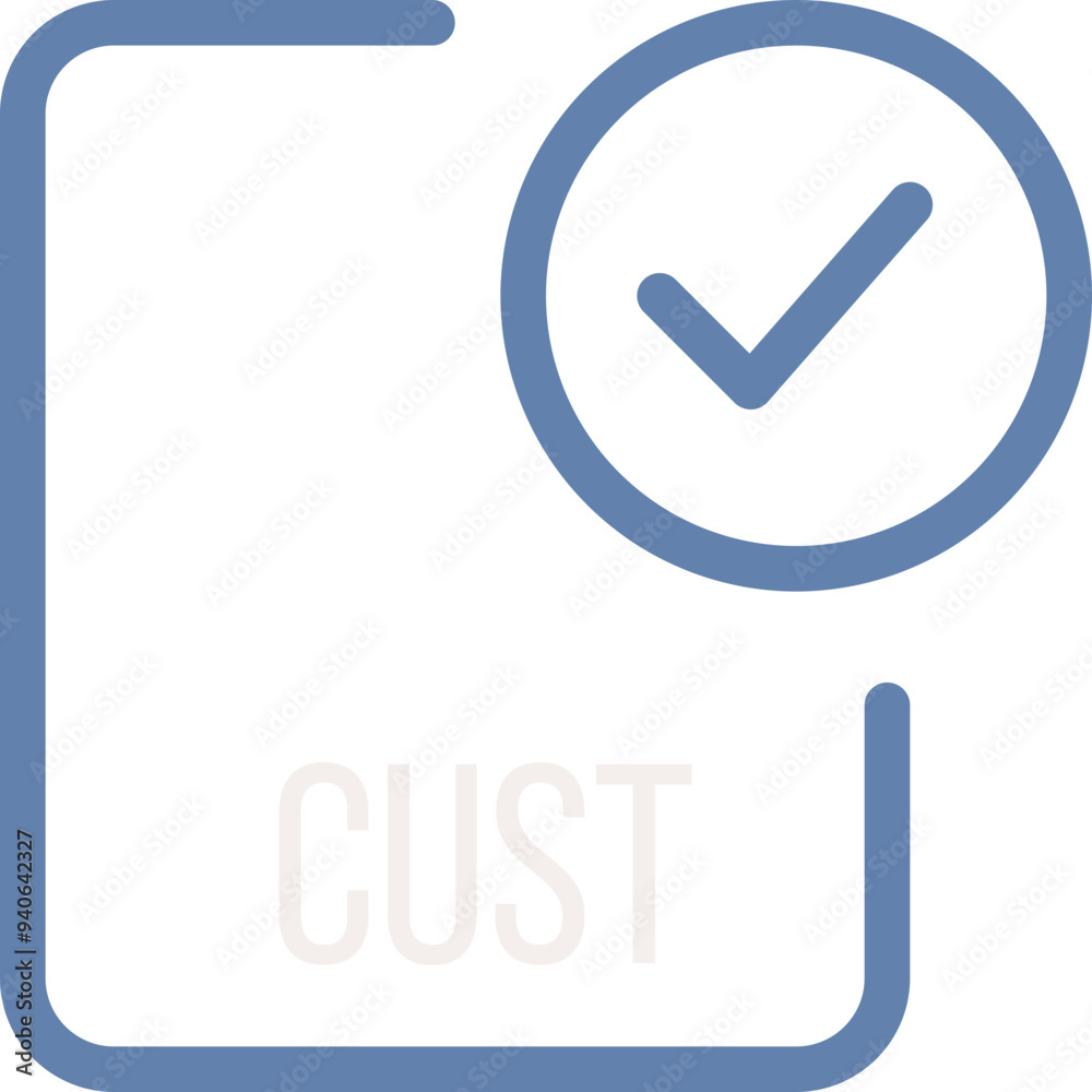 CUST File icon with checked mark CUST File icon with checked mark