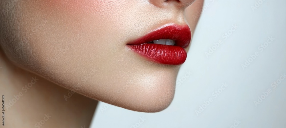 Sexy woman red lips. Generative AI technology.
Sexy woman red lips. Generative AI technology.