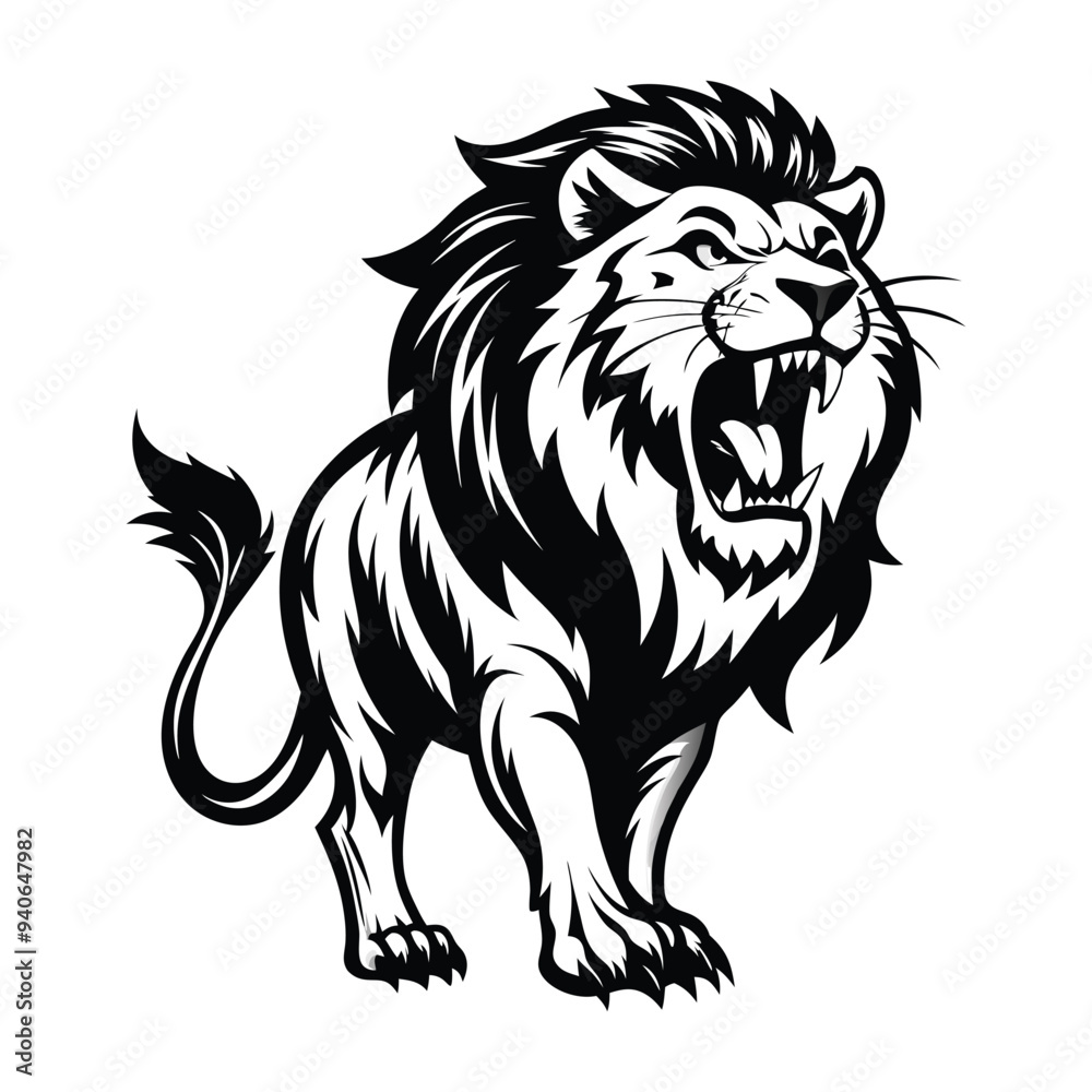 Fototapeta premium lion silhouette vector