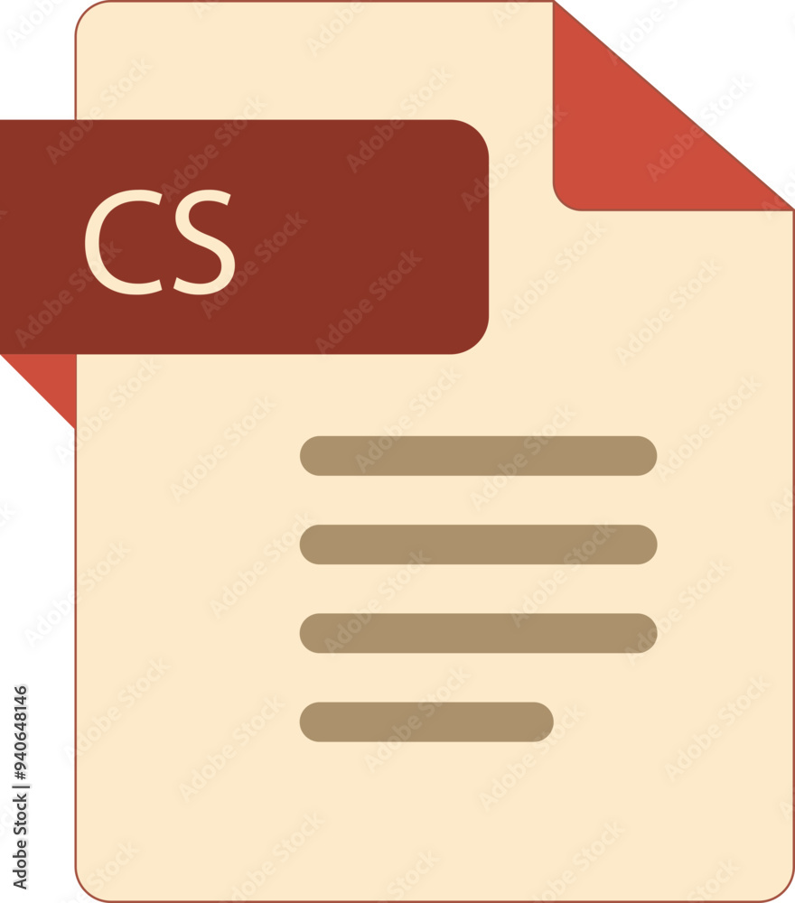 CS File icon with folded style document CS File icon with folded style document